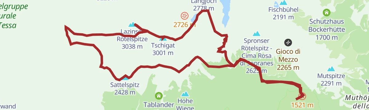 Route map: Cigot e Cima rossa da Velloi